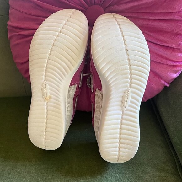 CLARKS Women's Lace Up Pink Arbor Topaz Boat Deck Comfort Shoes Size 7 - Picture 10 of 12